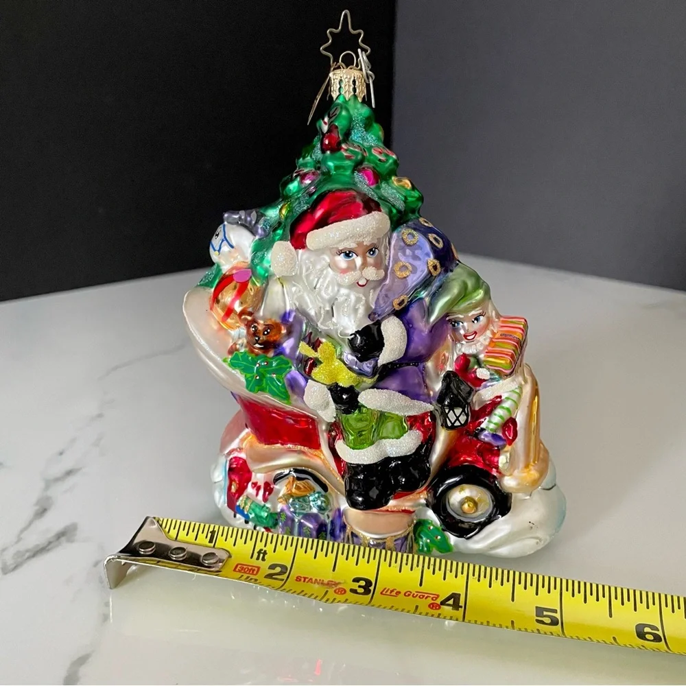 Santa & Snowman in Car Ornament by Christopher Radko